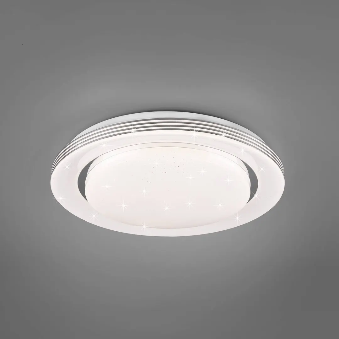 Reality Leuchten LED-Deckenlampe Atria, Ø 38 cm, weiß, Kunststoff, CCT