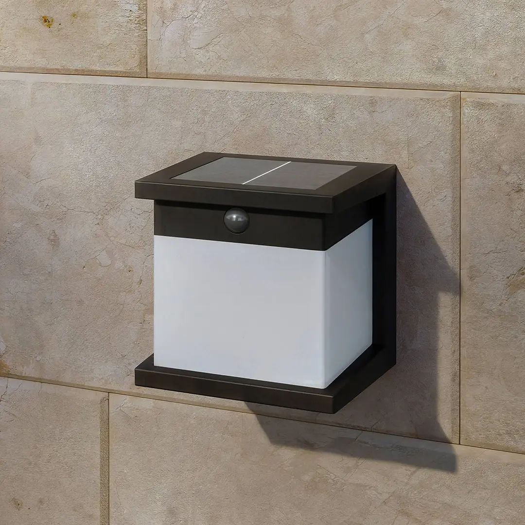 Philips LED-Solarwandleuchte Diara, schwarz, Sensor, IP44