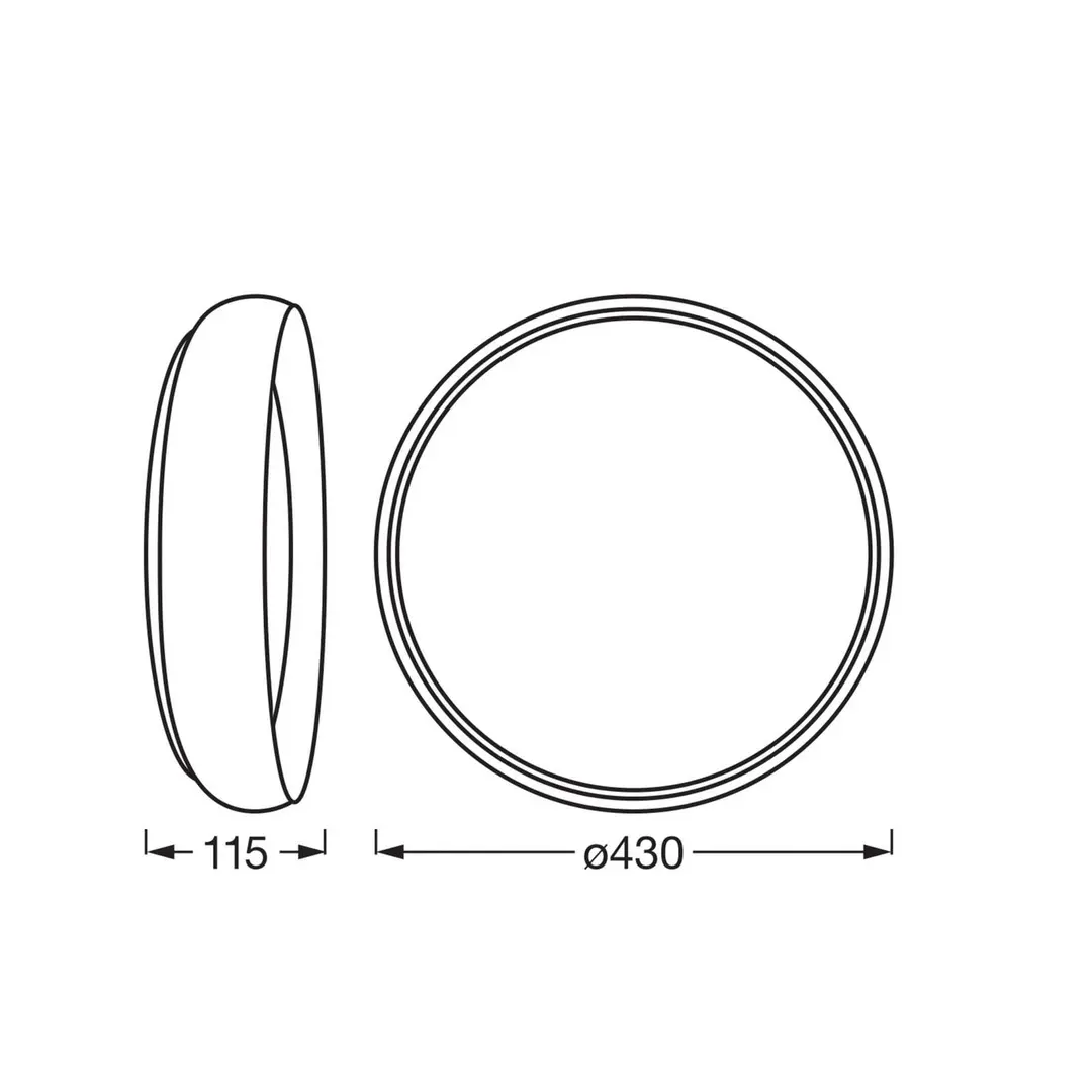 OSRAM LED-Deckenlampe ORBIS LIVIA, Ø 43 cm, grau, Metall dim
