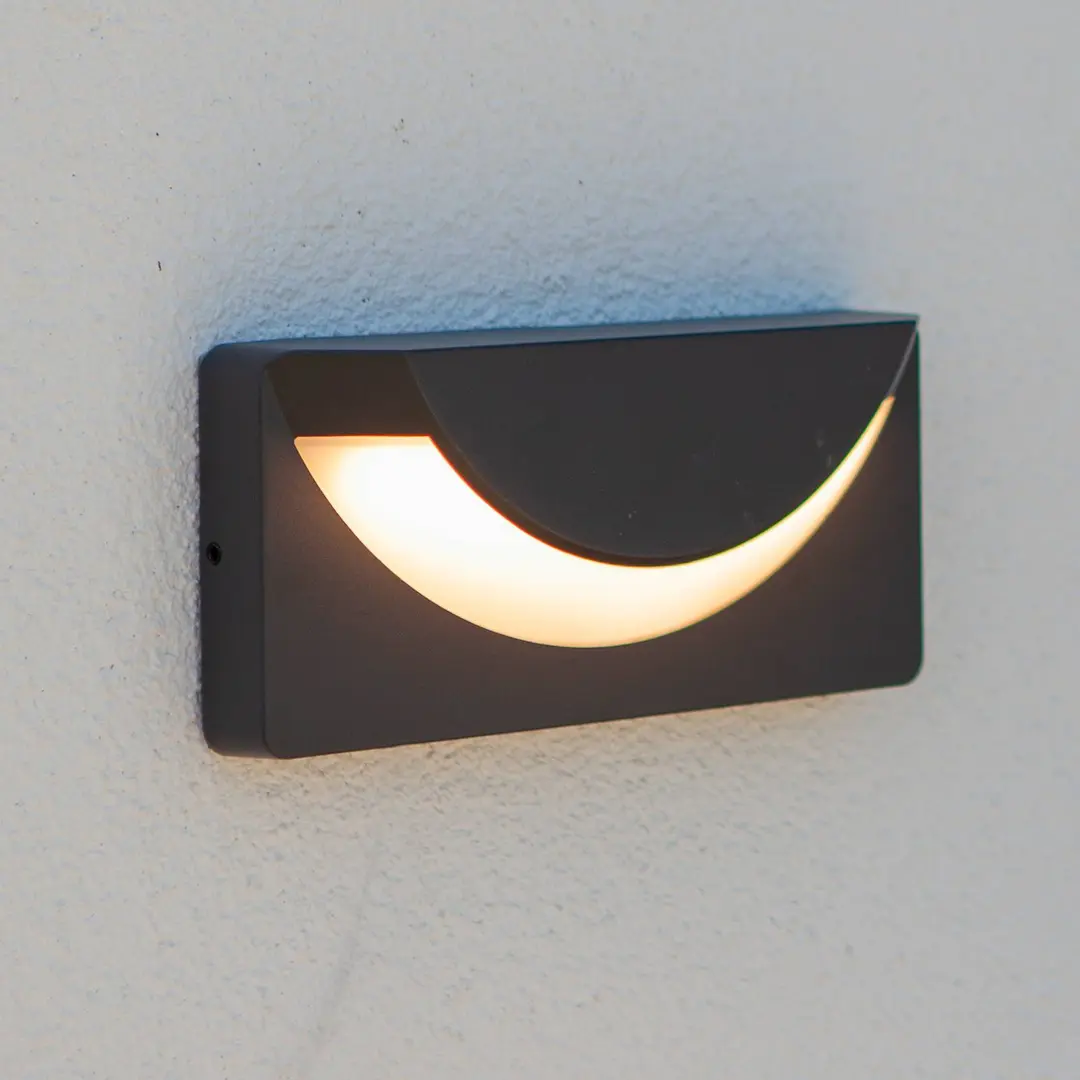 Lutec LED-Außenwandleuchte LUPS, dunkelgrau, Breite 23 cm, IP54