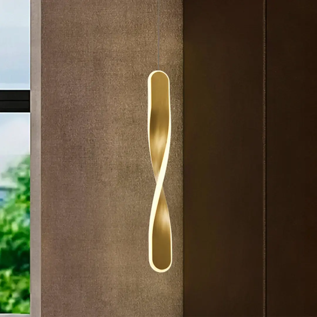 Schuller Valencia LED-Hängeleuchte Twist, 1-flammig, goldfarben, Metall