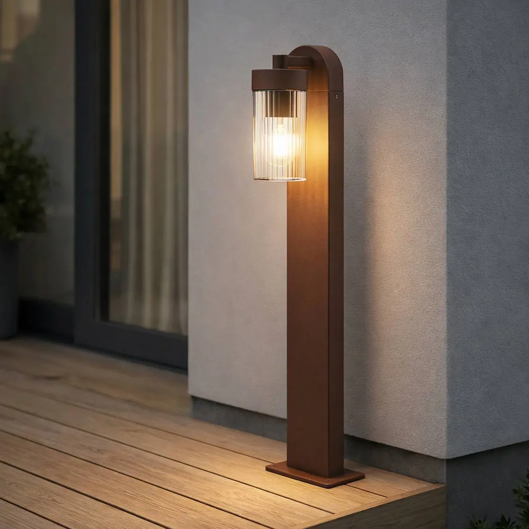 Lindby Wegeleuchte Kaliro, rost, 60 cm, E27, IP54