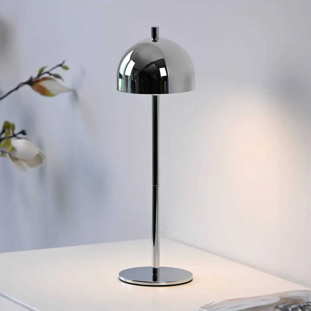 SCHÖNER WOHNEN LED-Akku-Tischlampe Bellies, chrom, IP54
