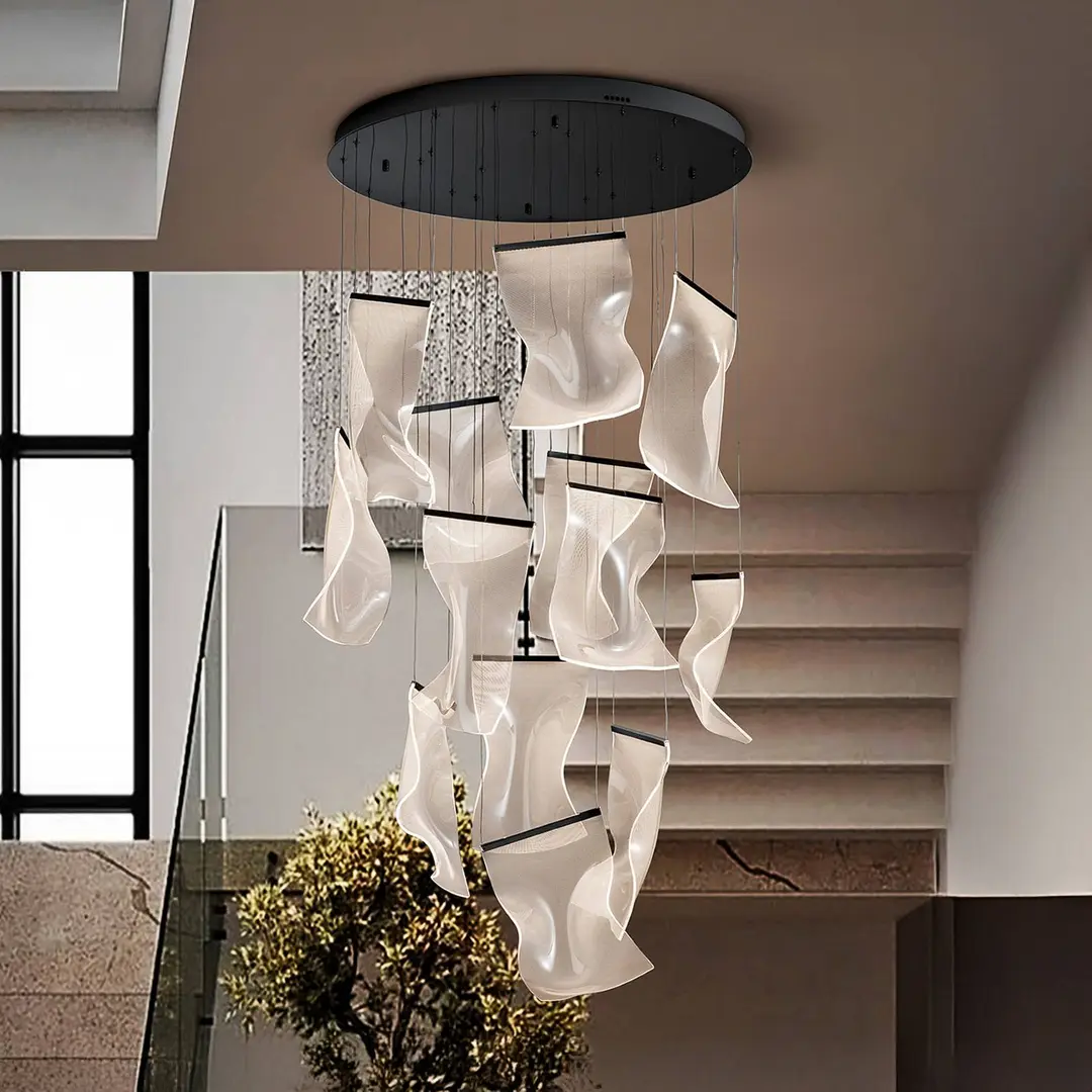 Schuller Valencia LED-Hängeleuchte Velos II 13-fl., schwarz, dim, Kunststoff
