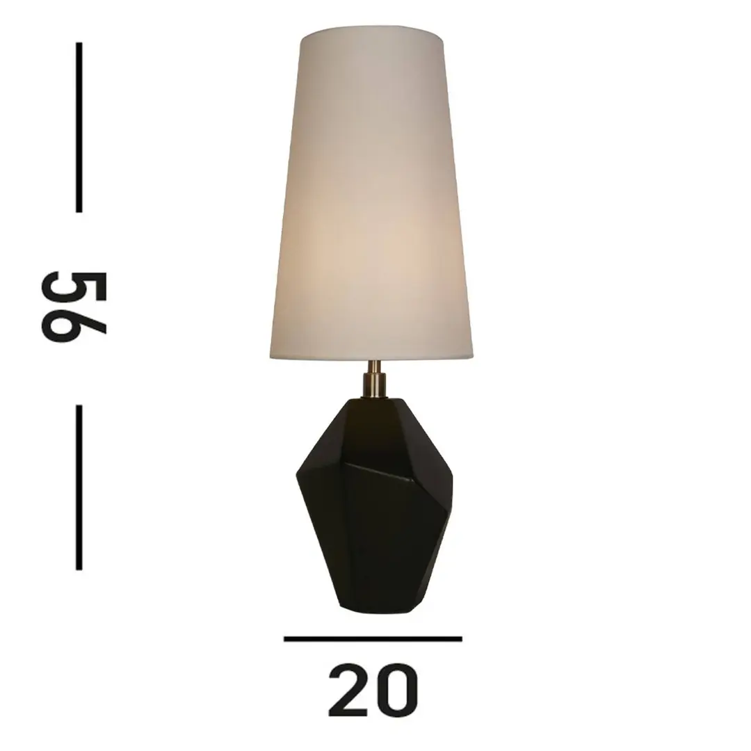 Searchlight Tischleuchte Apex weiß/schwarz Höhe 55,5 cm Textil/Kunstharz