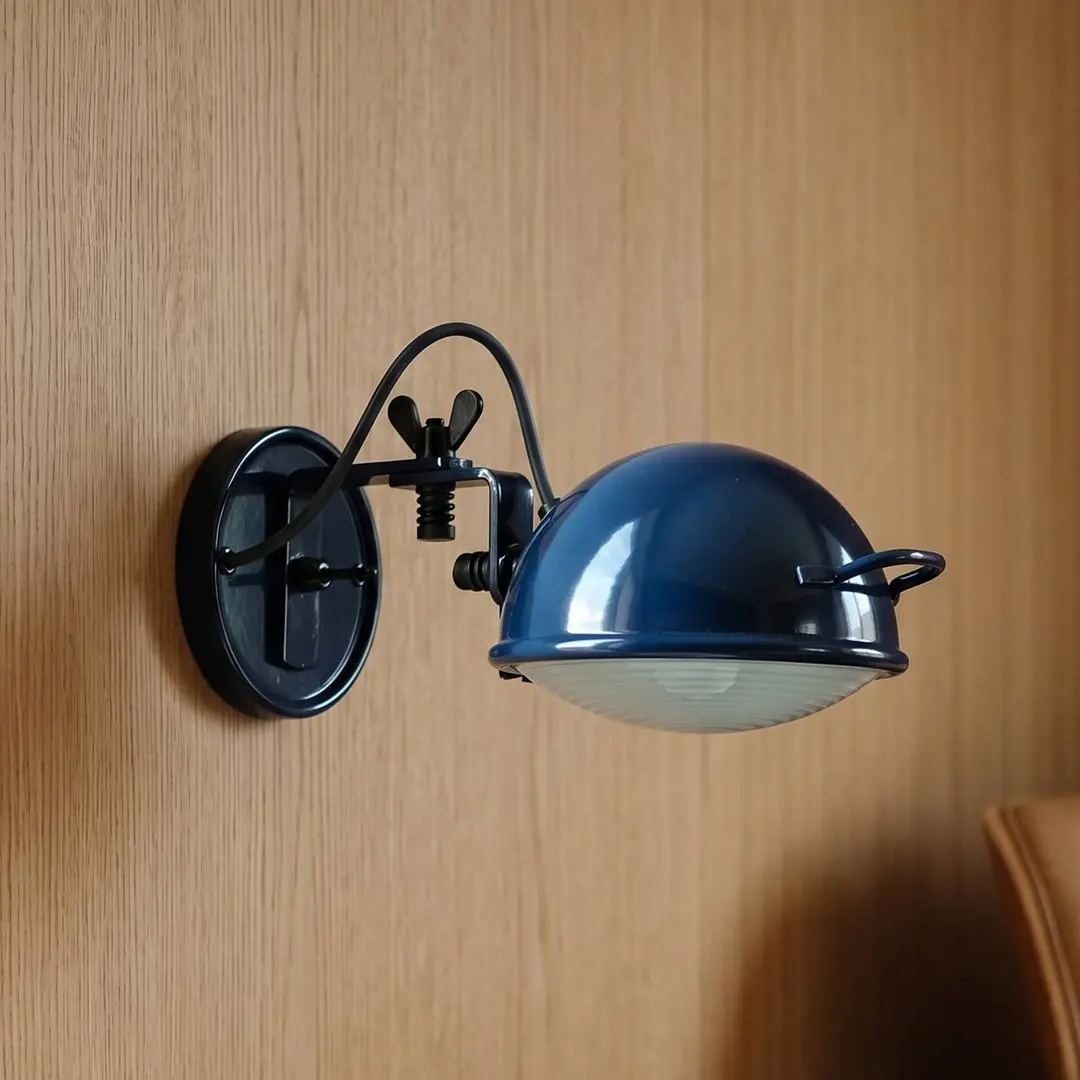 Aluminor Wandleuchte Jeep, nachtblau, Ø 17 cm, Metall, Glas, E14