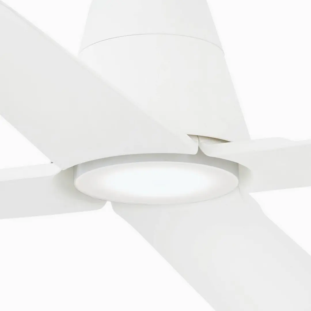 FARO BARCELONA Deckenventilator Typhoon M LED-Leuchte IP44 weiß