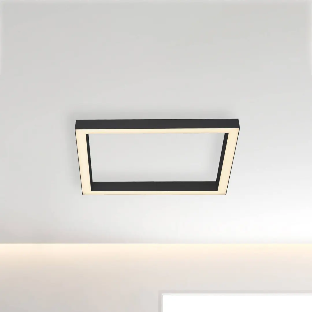 Pure LED-Deckenlampe PURE Lines Square, graphite, 55 cm, CCT