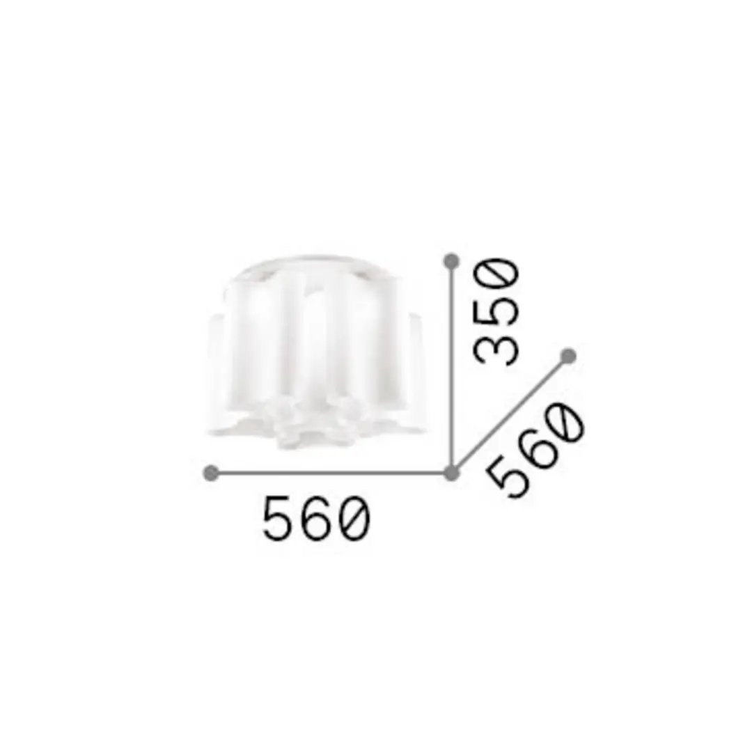 Ideal Lux Deckenlampe Compo Ø 56 cm weiß Metall/Glas