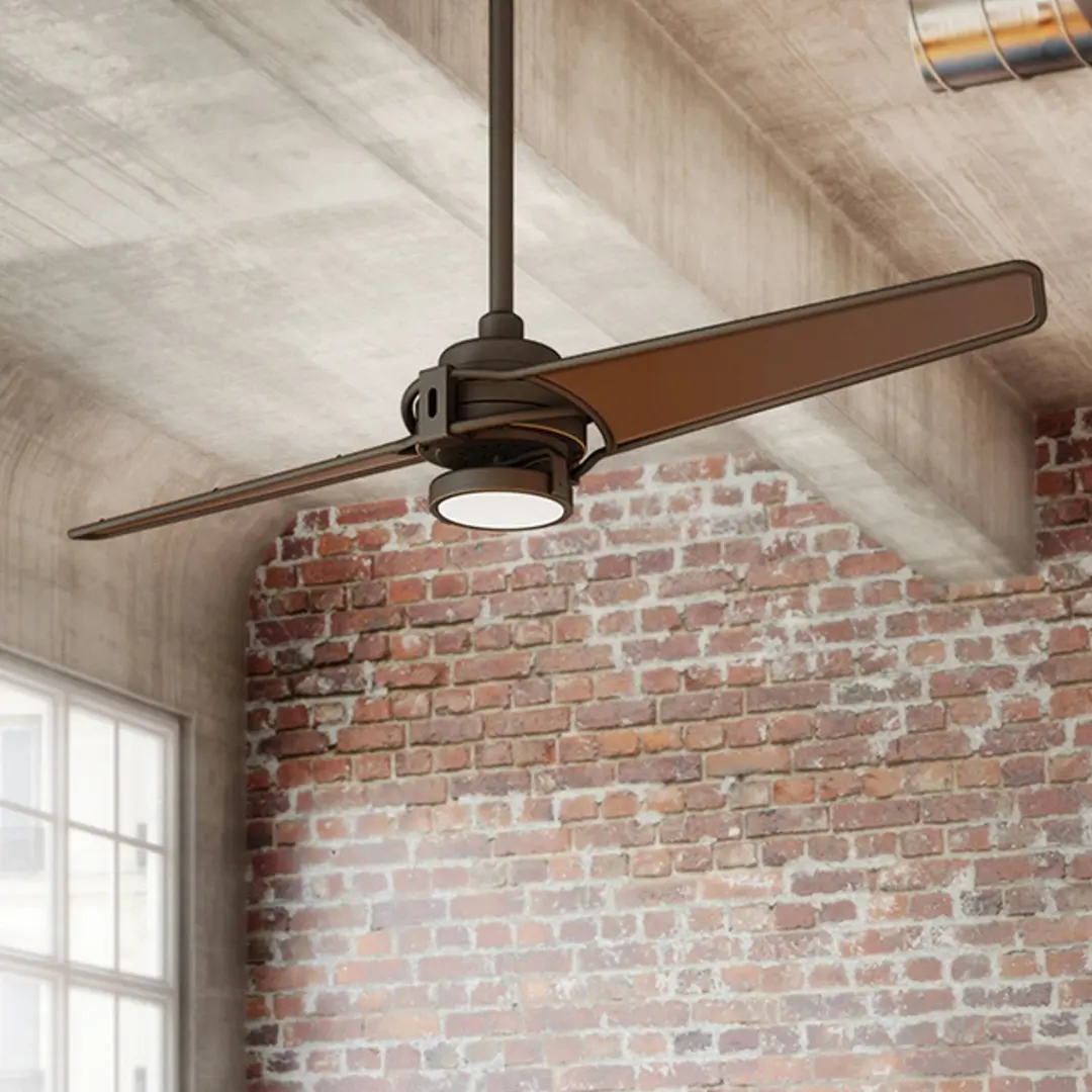 KICHLER LED-Deckenventilator Xety, bronze geölt, gebürstet