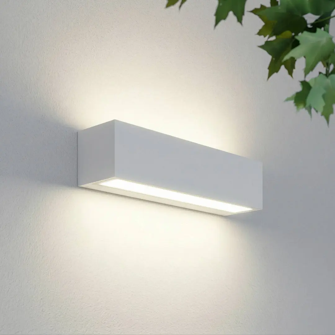 Lucande LED-Außenwandlampe Lengo, 25cm, weiß, up/down, 3000K