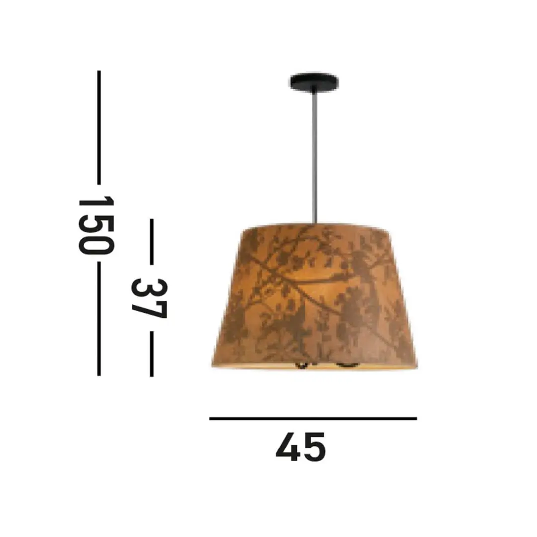Searchlight Hängeleuchte Isla, Ø 45 cm, braun, beige, Bambus, Stahl