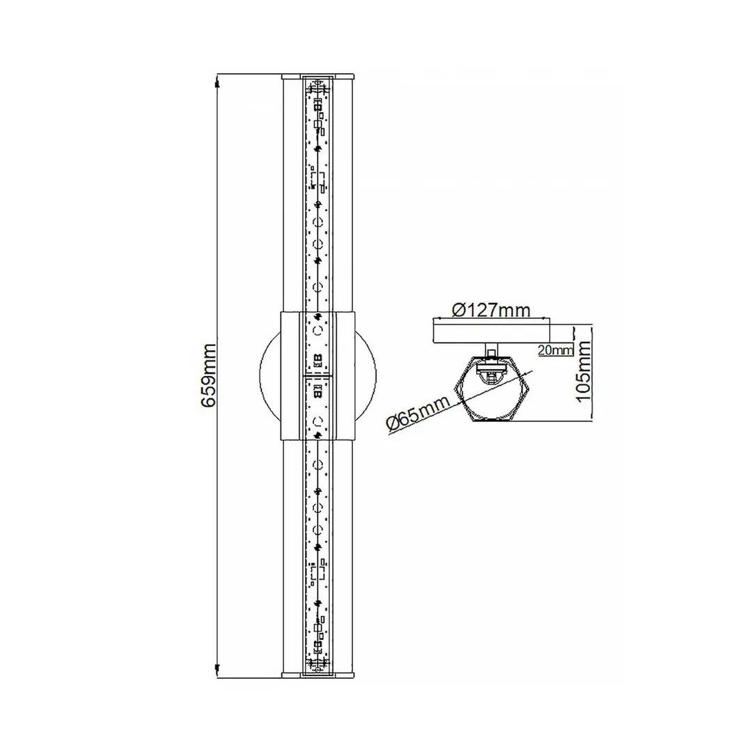 Quintiesse LED-Bad-Wandlampe Facet Dual, chrom, 2-flg., Breite 66 cm