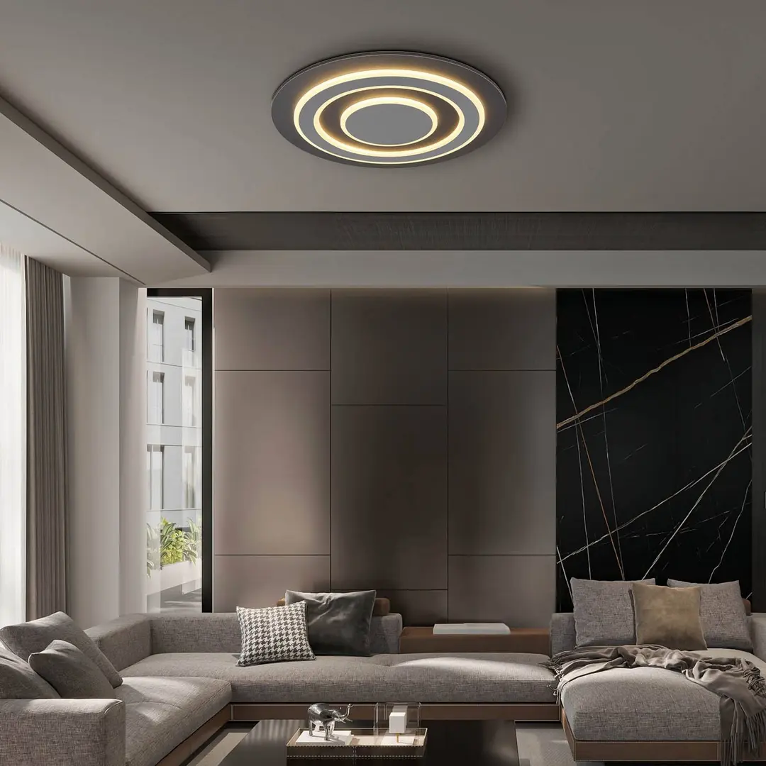 Globo LED-Deckenlampe Jayden, Ø 48 cm, anthrazit/grau, Metall