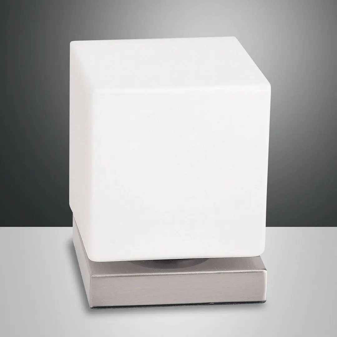 Fabas Luce Mit Touchdimmer - LED-Tischleuchte Brenta nickel