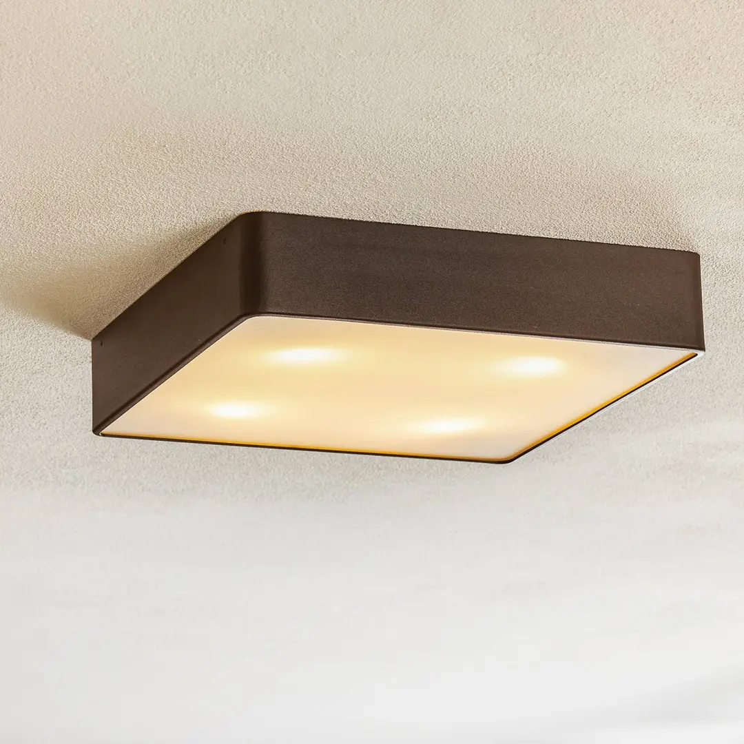 Argon Deckenlampe Oro aus Stahl und Glas, schwarz, 35cm