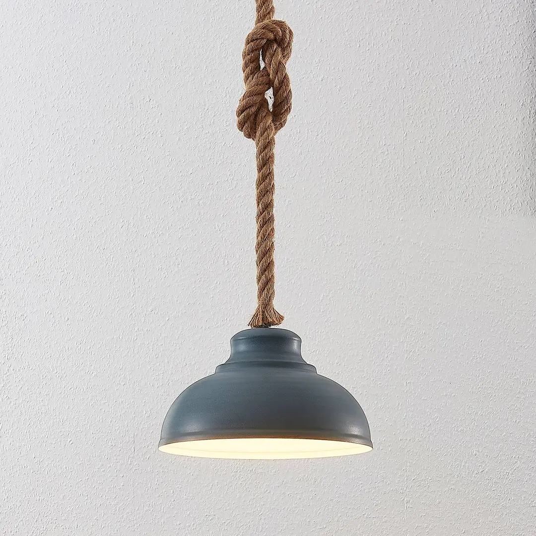 Lindby Hängeleuchte Chaby, Ø 29 cm, einflammig, Metall, Seil