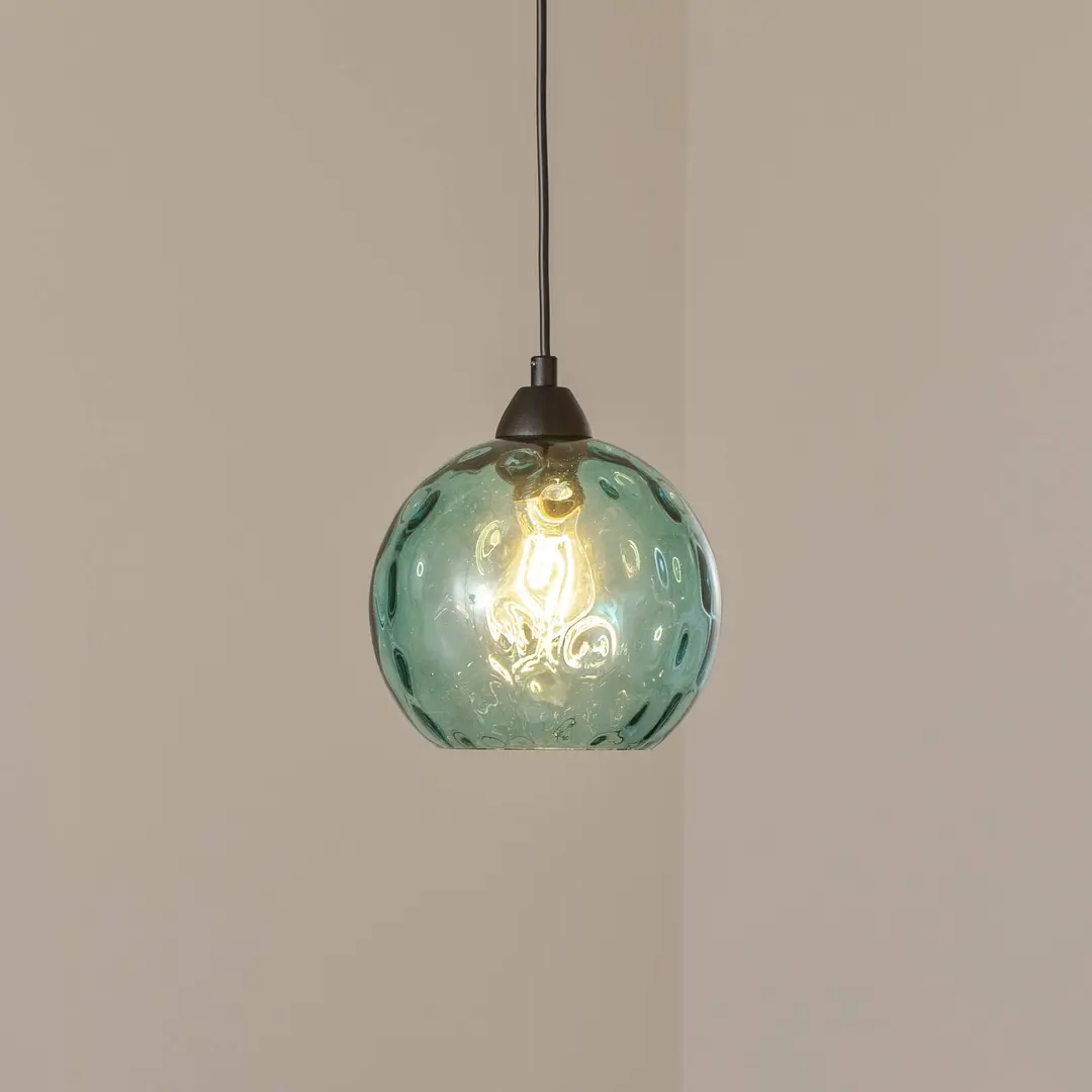 Opviq Pendelleuchte Benek, blau, Glas, Ø 20 cm, E27