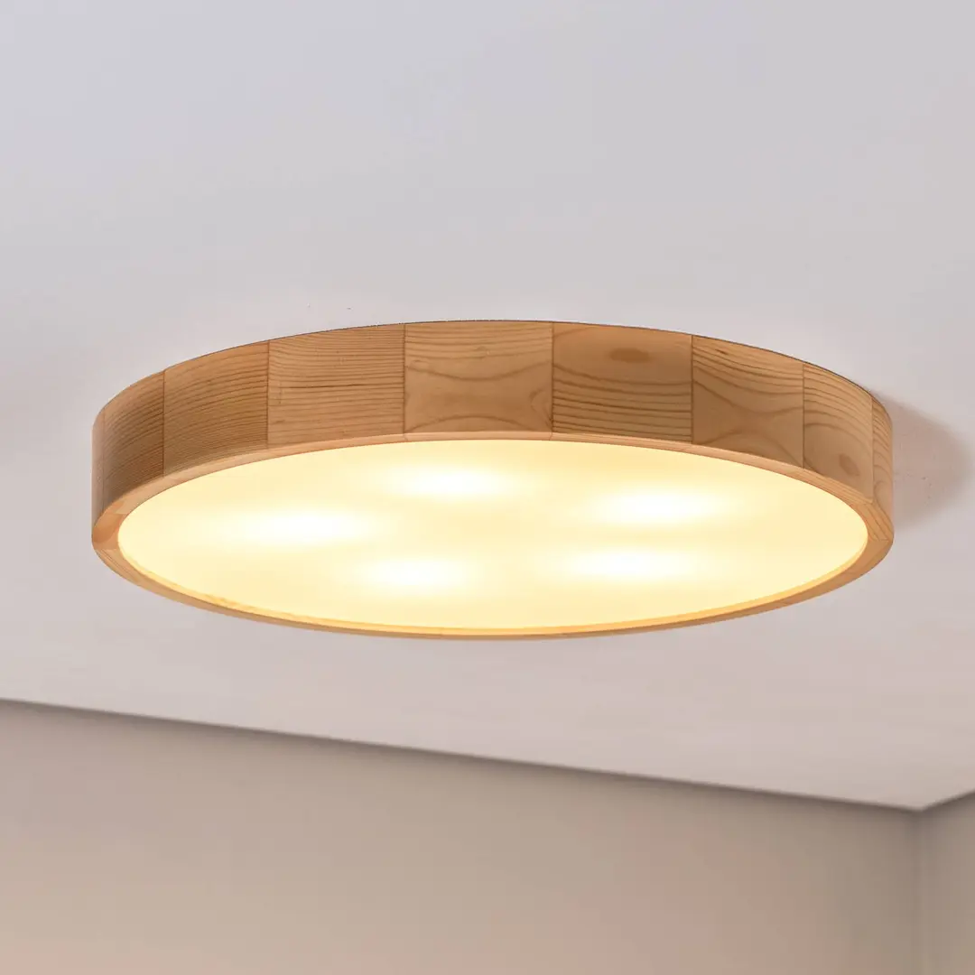 TEMAR LIGHTING Deckenleuchte Cleo, Ø 57,5cm, Kiefernholz, E27