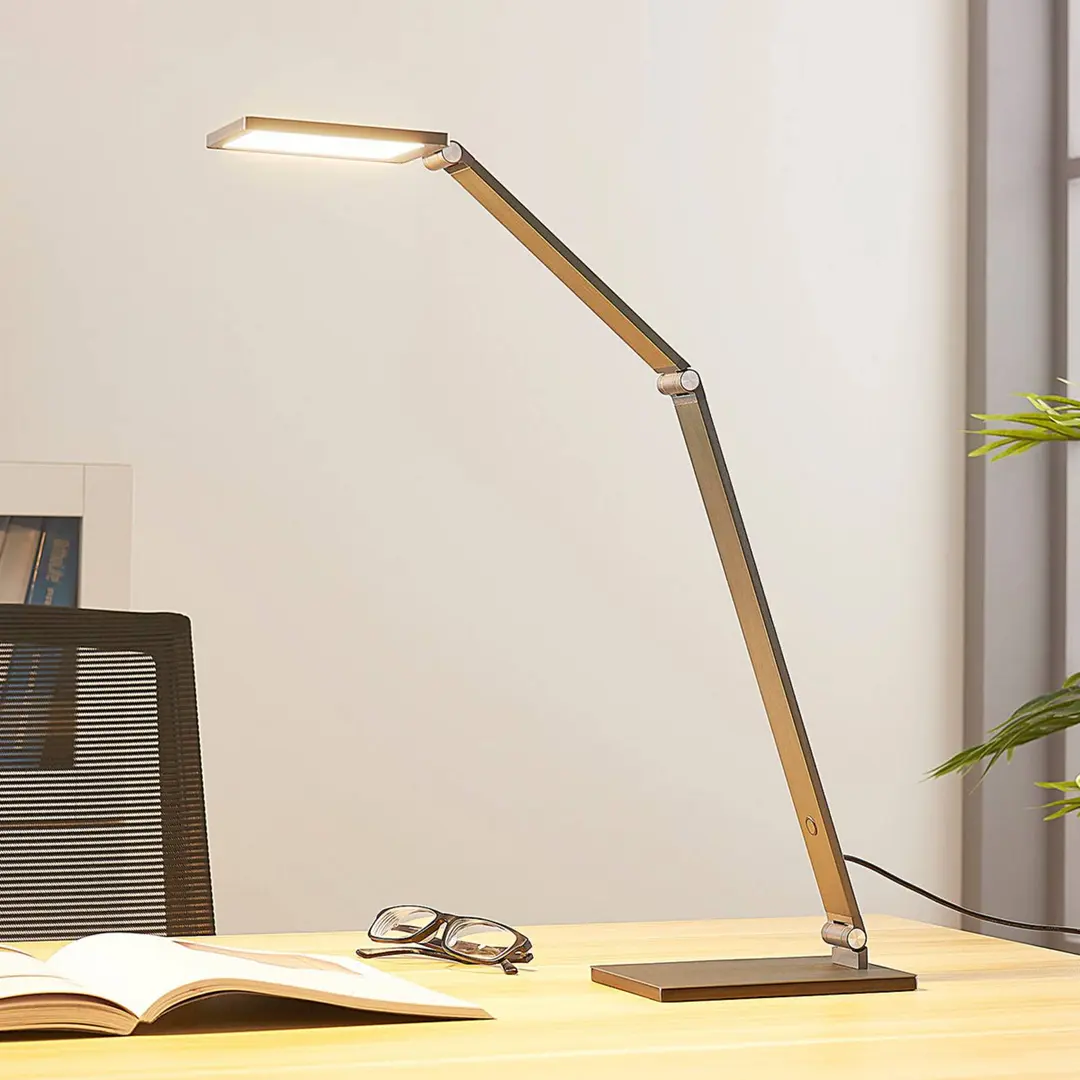 Lucande LED-Schreibtischlampe Mion, 41 cm, eckig, dimmbar