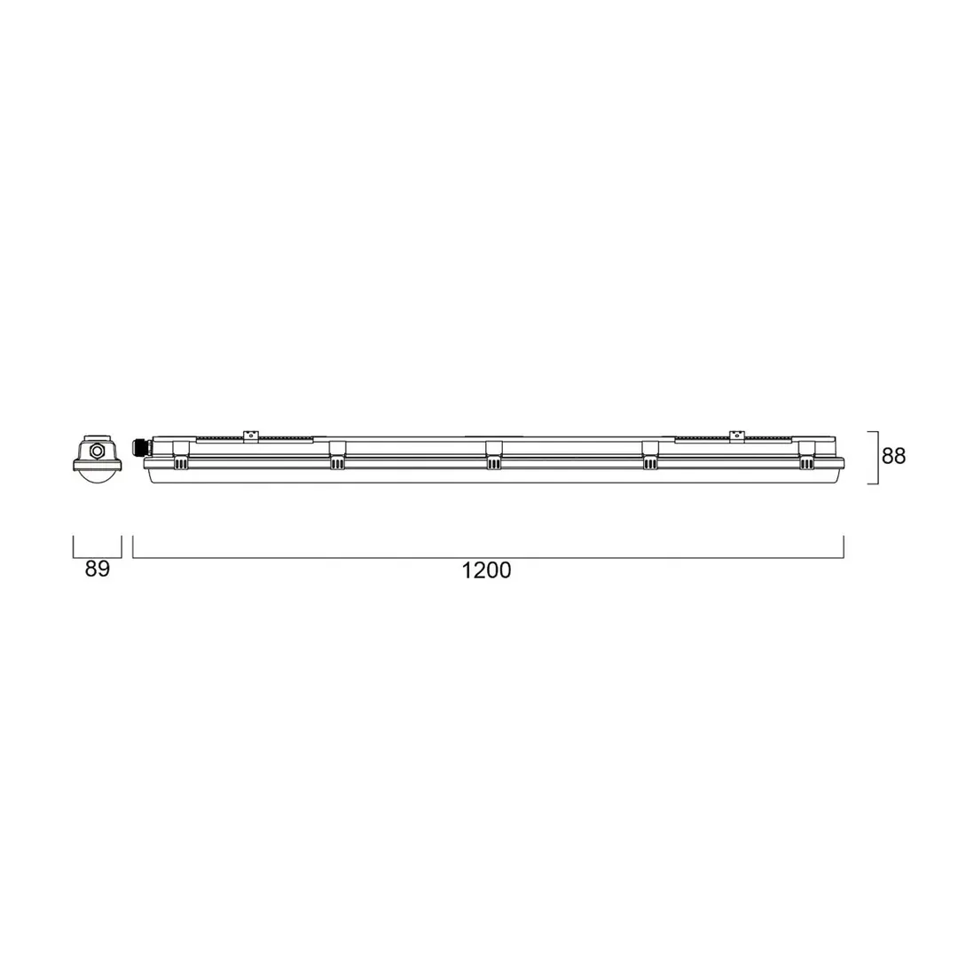 Sylvania LED-Wannenleuchte RESISTO, lichtgrau, 120 cm, 17 W, 840 IP66