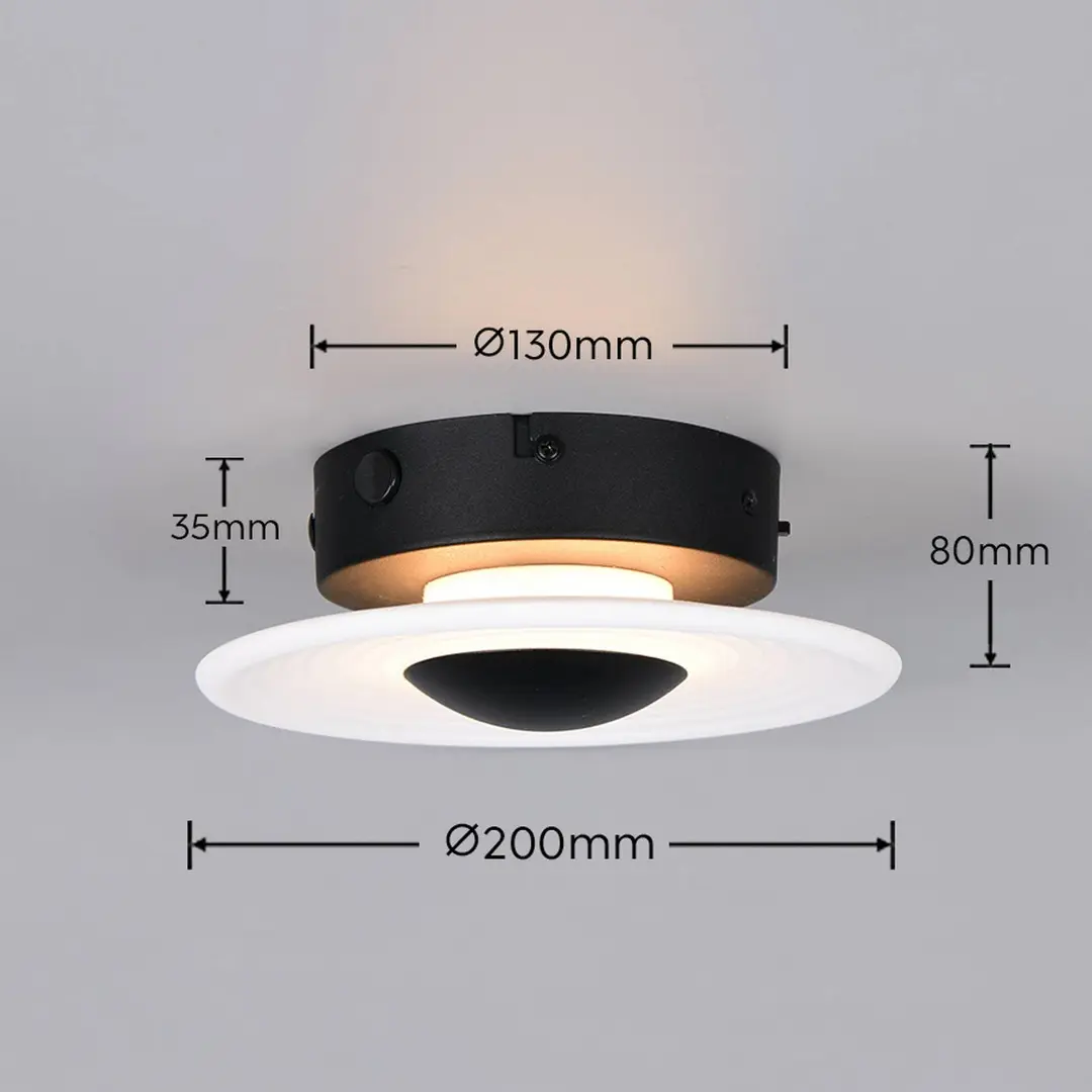 Trio Lighting LED-Wandlampe Sirena, weiß, Ø 20 cm, Glas, CCT