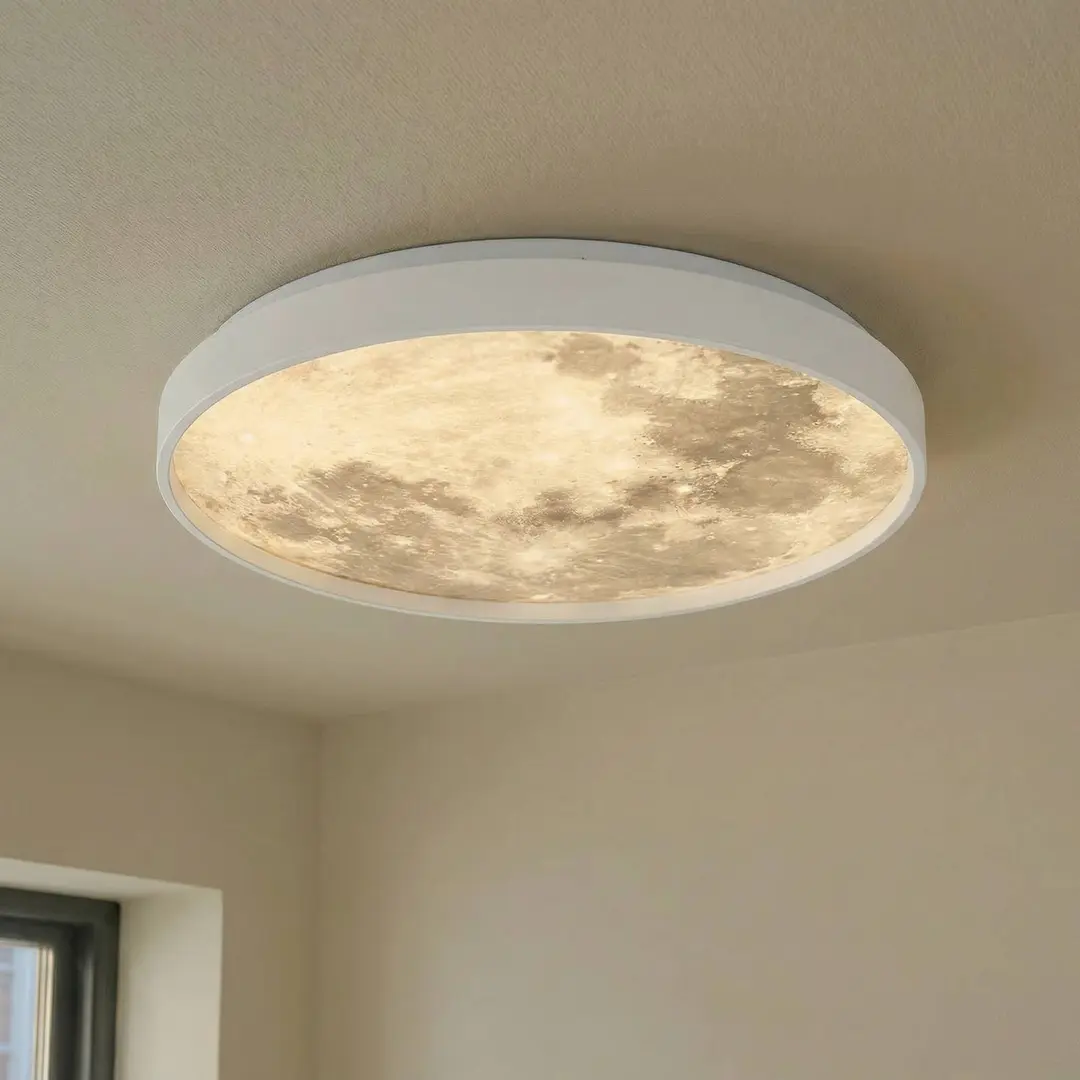 Lindby LED-Deckenleuchte Lune, Kunststoff, Metall, 38 cm