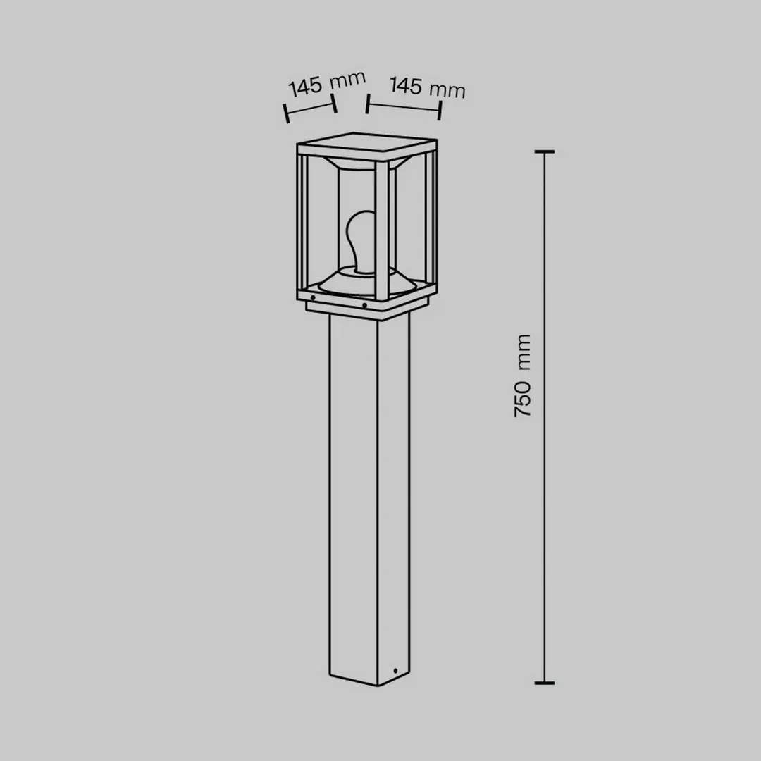 Maytoni Wegeleuchte Cell, graphit, Alu, Höhe 75 cm, IP54