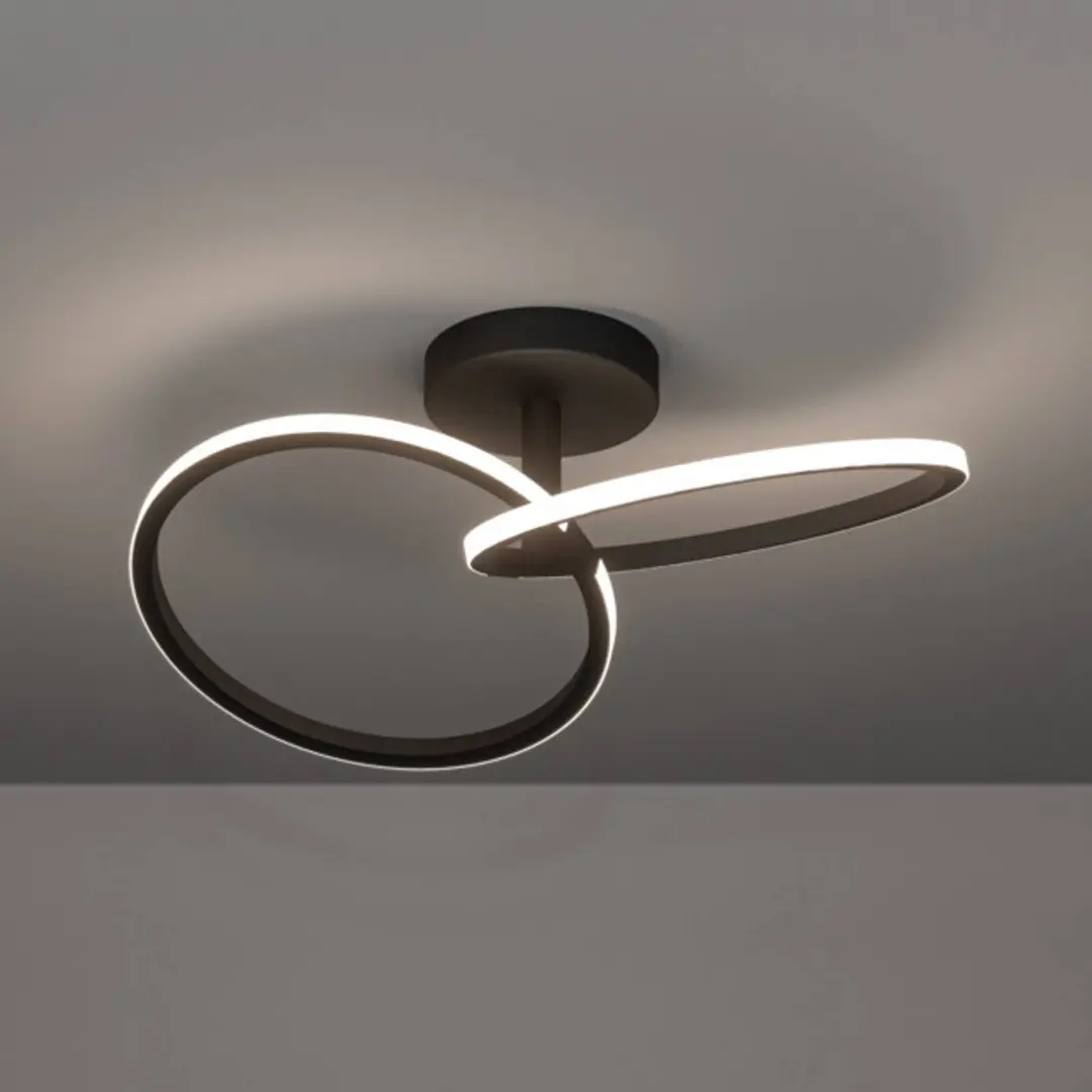 EGLO LED-Deckenleuchte CONGIUNTI, schwarz, 47 x 28 cm, CCT