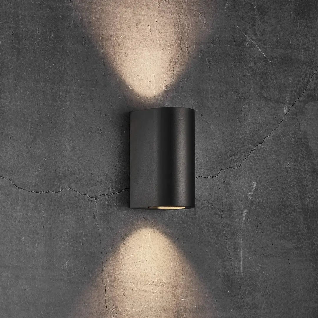 Nordlux Außenwandlampe Canto Maxi 2, schwarz, GU10, 17 cm, IP44