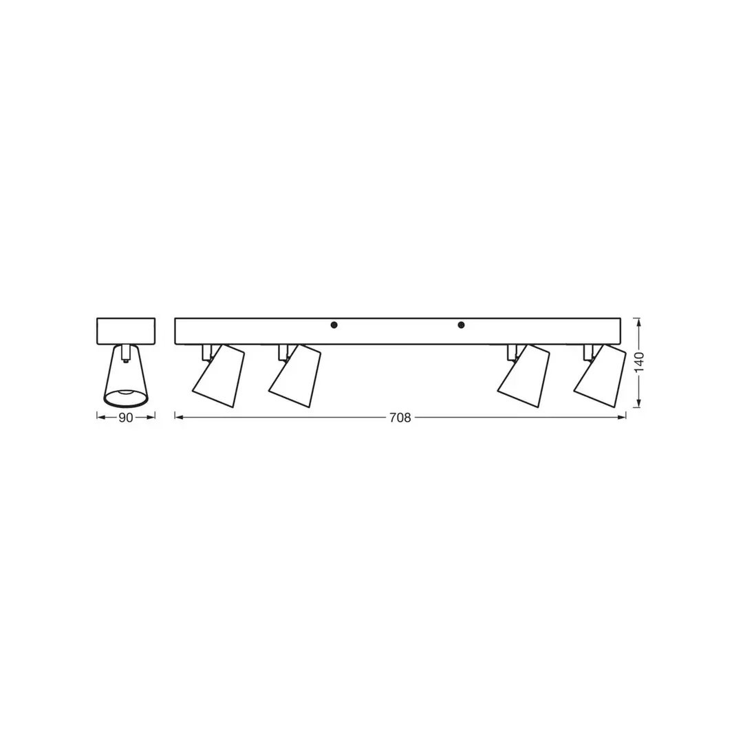 OSRAM LED-Deckenleuchte NEPTUNE, CLICK-SELECT, 4 Spots, weiß