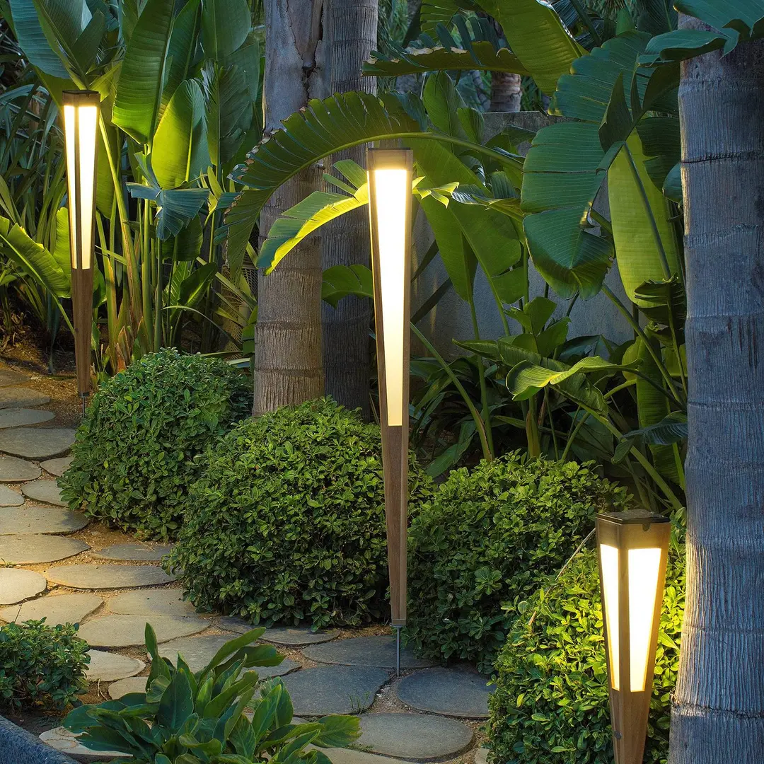 Les Jardins LED-Solarfackel Tecka mit Sensor, 120 cm, teak