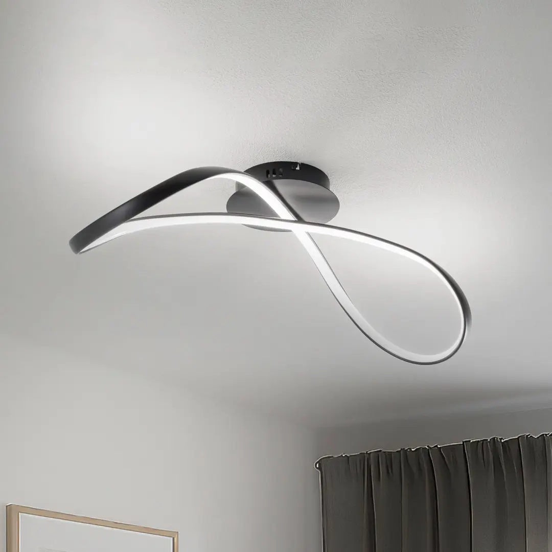 Milagro Lighting LED-Deckenleuchte Infinity, Metall, schwarz, 4.000 K