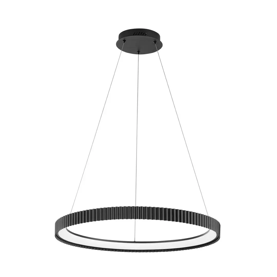 Luce Ambiente Design LED-Pendellampe Niike, schwarz, Ø 70 cm, Metall, CCT