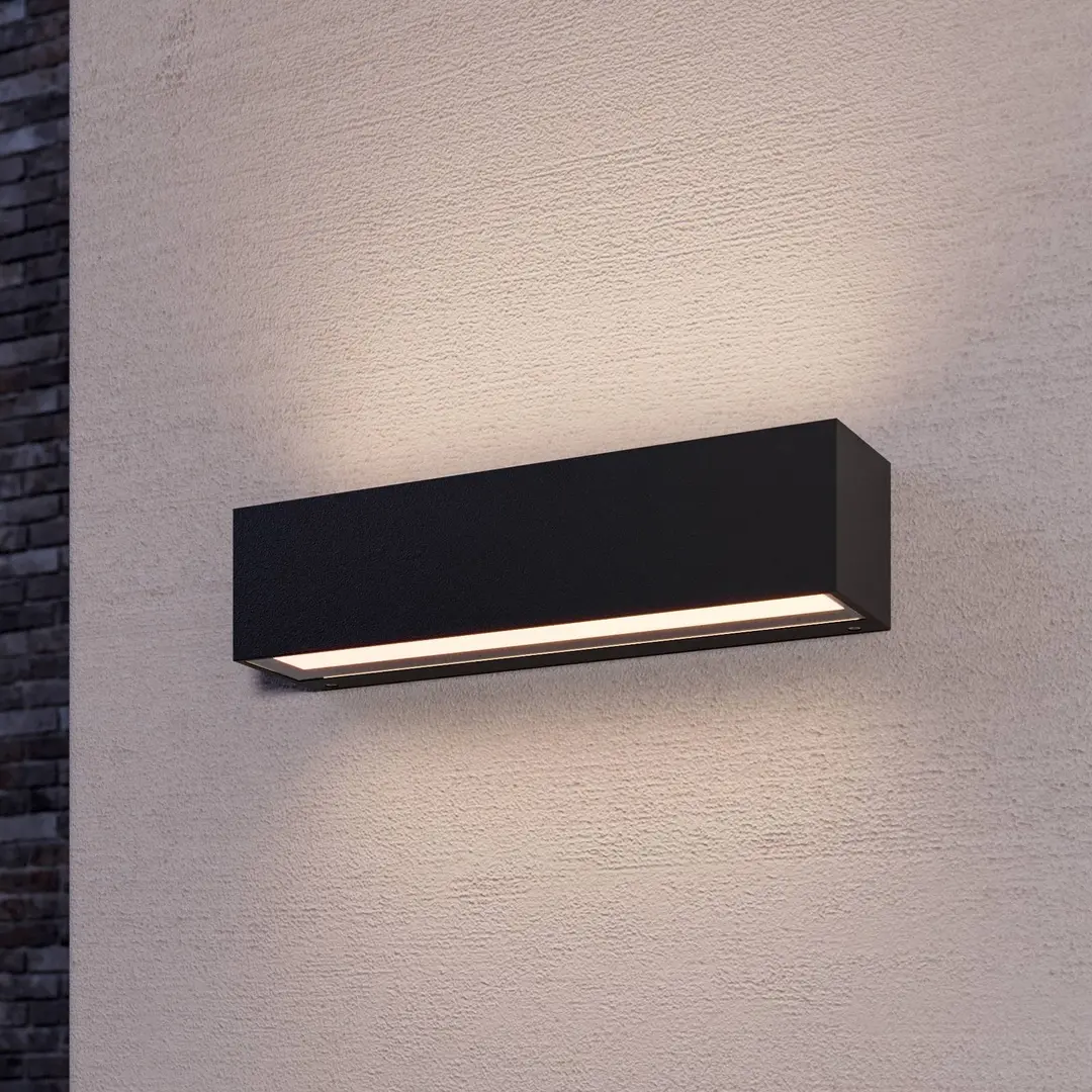 Lucande LED-Wandleuchte Lengo, 25cm anthrazit, up/down 3000K