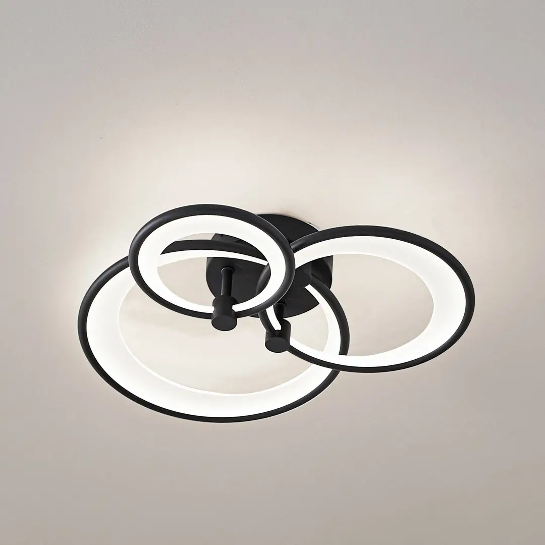 Lindby LED-Deckenlampe Sorma, schwarz, CCT, dimmbar