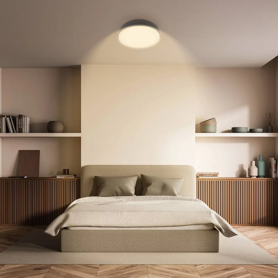 Briloner LED-Deckenleuchte Nikan, anthrazit, Ø 28,5 cm, 3.000 K