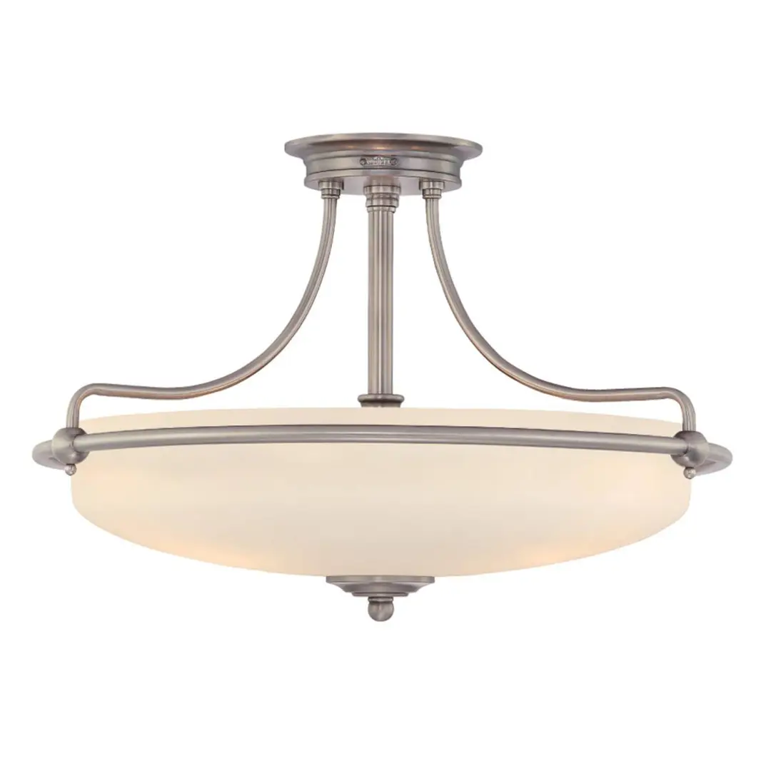 QUOIZEL Deckenlampe Griffin mit Abstand, nickel, Ø 57 cm