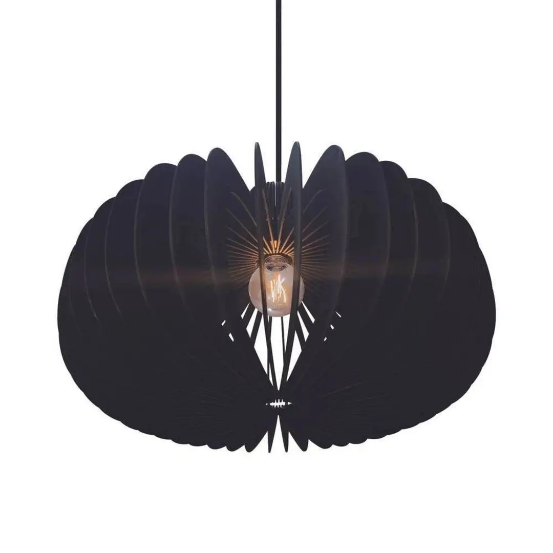 Nordlux Pendelleuchte Hazo, Ø 65 cm, schwarz, Holz