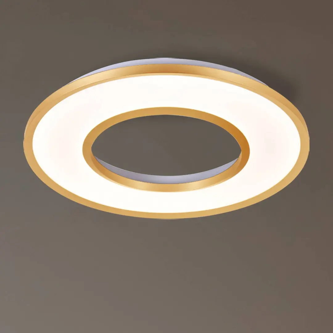 Viokef LED-Deckenlampe Valeria, goldfarben gebürstet Ø 60 cm Metall
