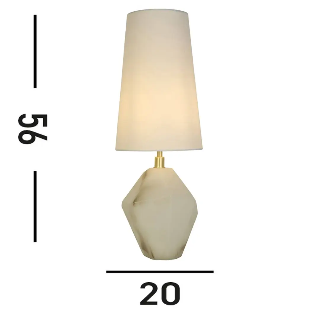 Searchlight Tischleuchte Apex, weiß/weiß, Höhe 55,5 cm, Textil/Kunstharz