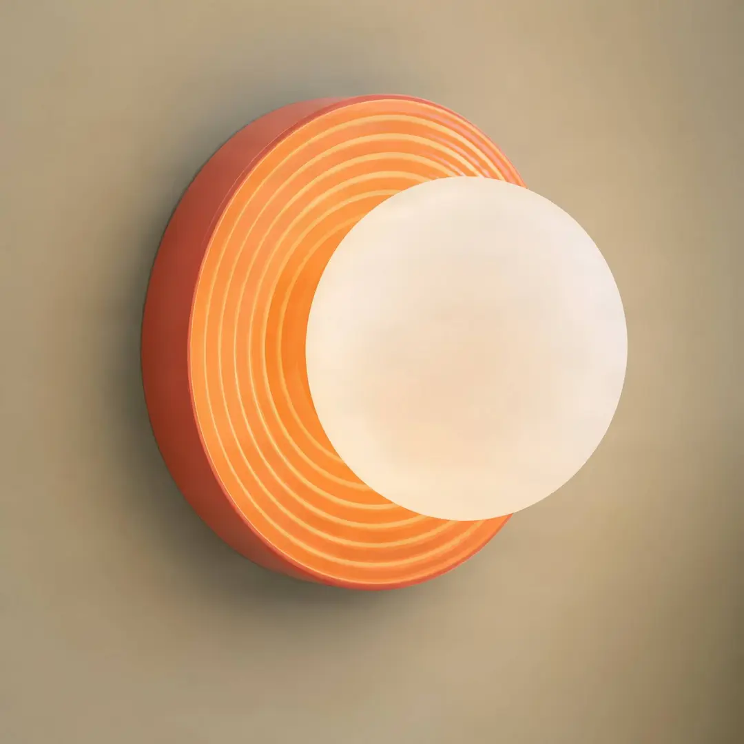 Lindby Wandleuchte Harriet, orange/weiß, Keramik, Ø 22cm, G9