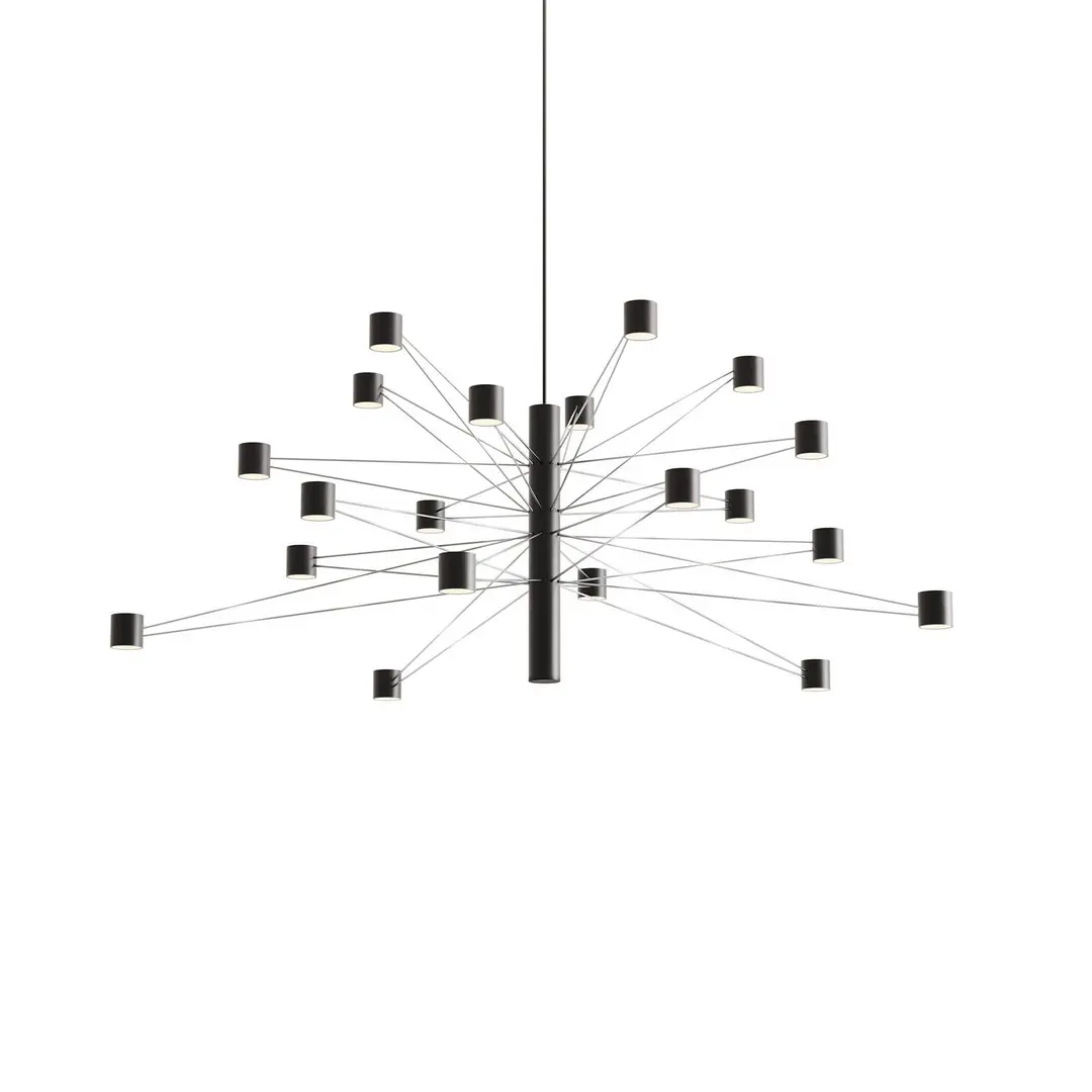 kdln LED-Hängelampe POLAR 20.2, Ø 107 cm schwarz 20-flg. dim