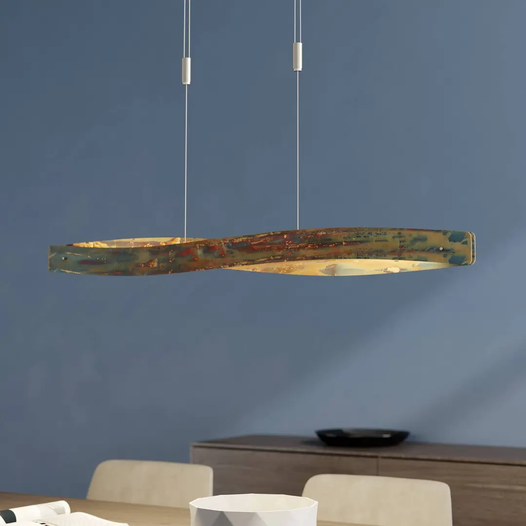 Quitani LED-Pendelleuchte Lian mit oxidierter Oberfläche