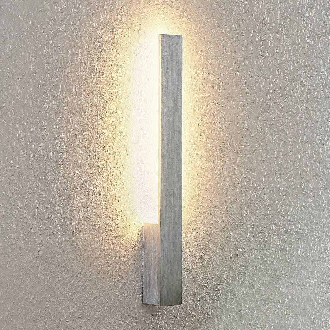 Arcchio LED-Wandleuchte Ivano, Höhe 43 cm, alu gebürstet
