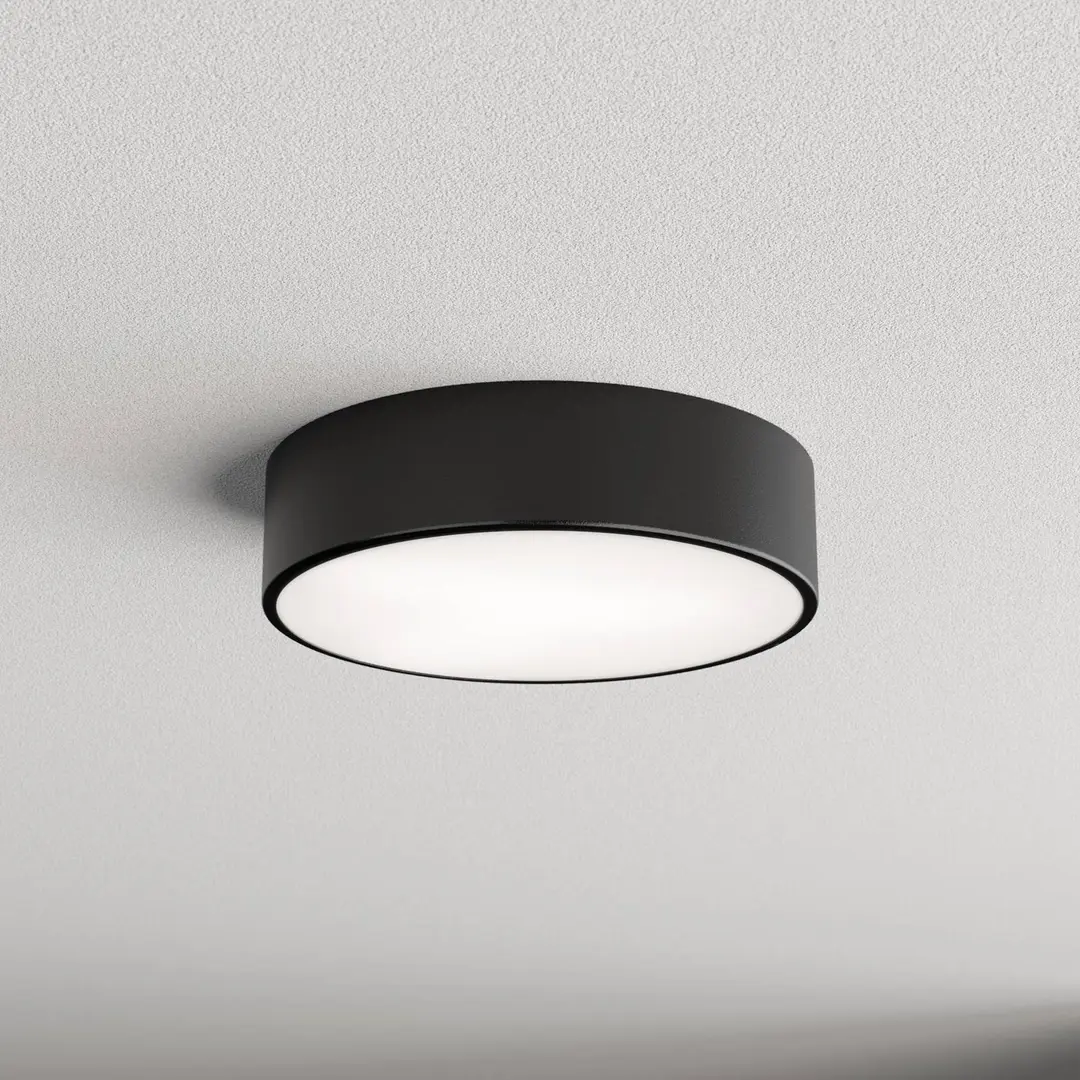 TEMAR LIGHTING Deckenlampe Cleo 300, schwarz, Sensor, IP54, Ø 30 cm, Metall