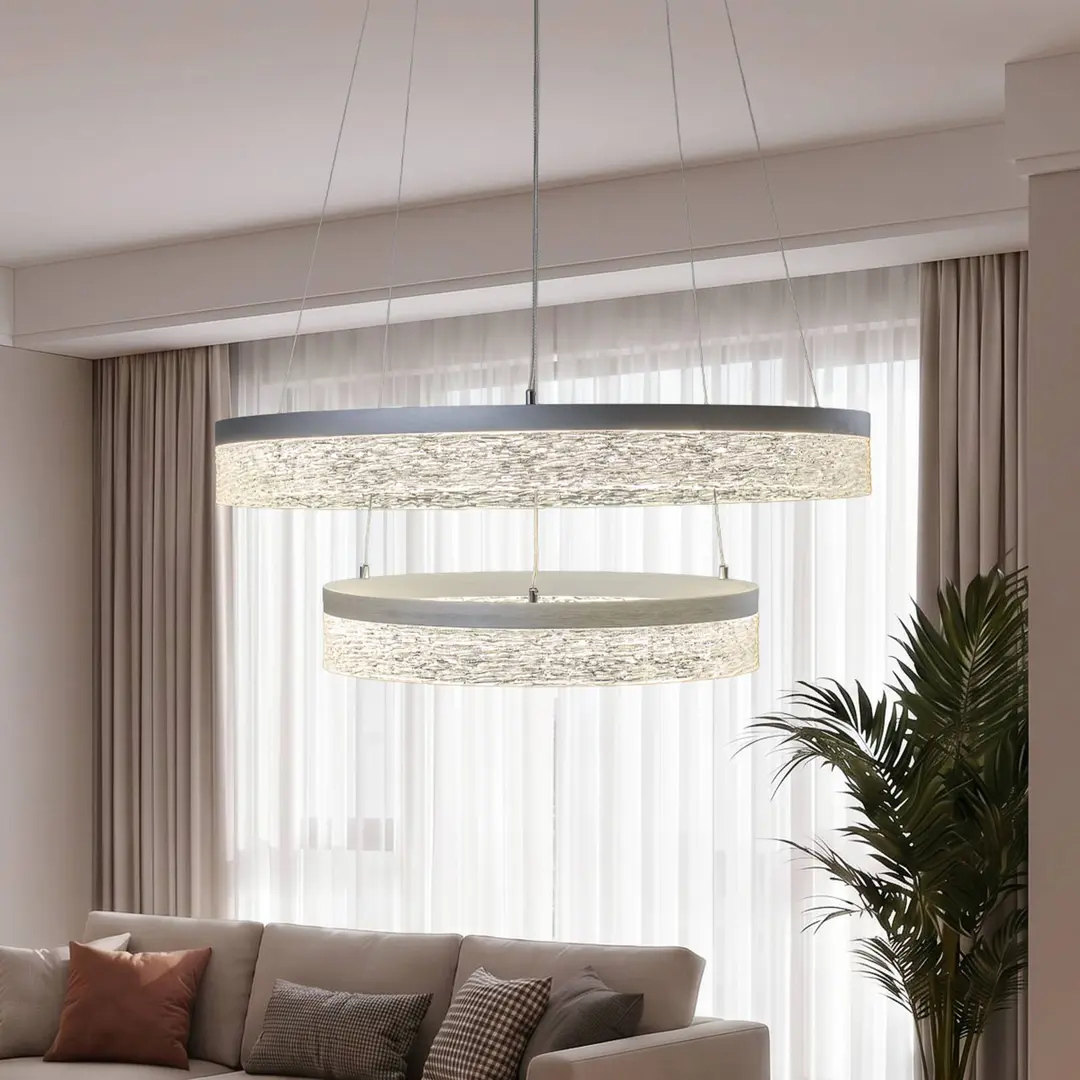 Milagro Lighting LED-Hängeleuchte Gala, silber, Metall, Ø 60 cm, 4.000 K