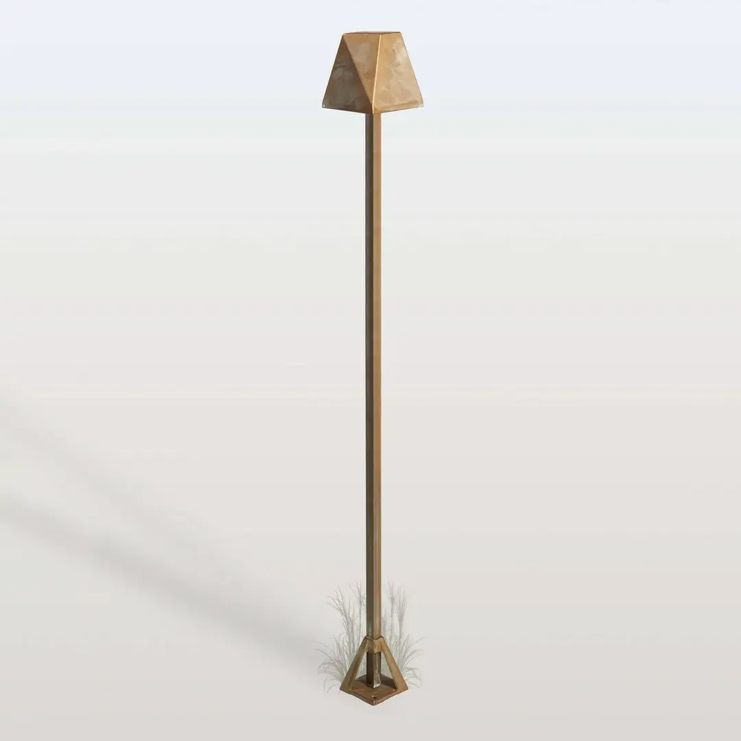 Moretti Luce LED-Wegeleuchte Silva Edge, Höhe 100 cm, messing antik, IP65