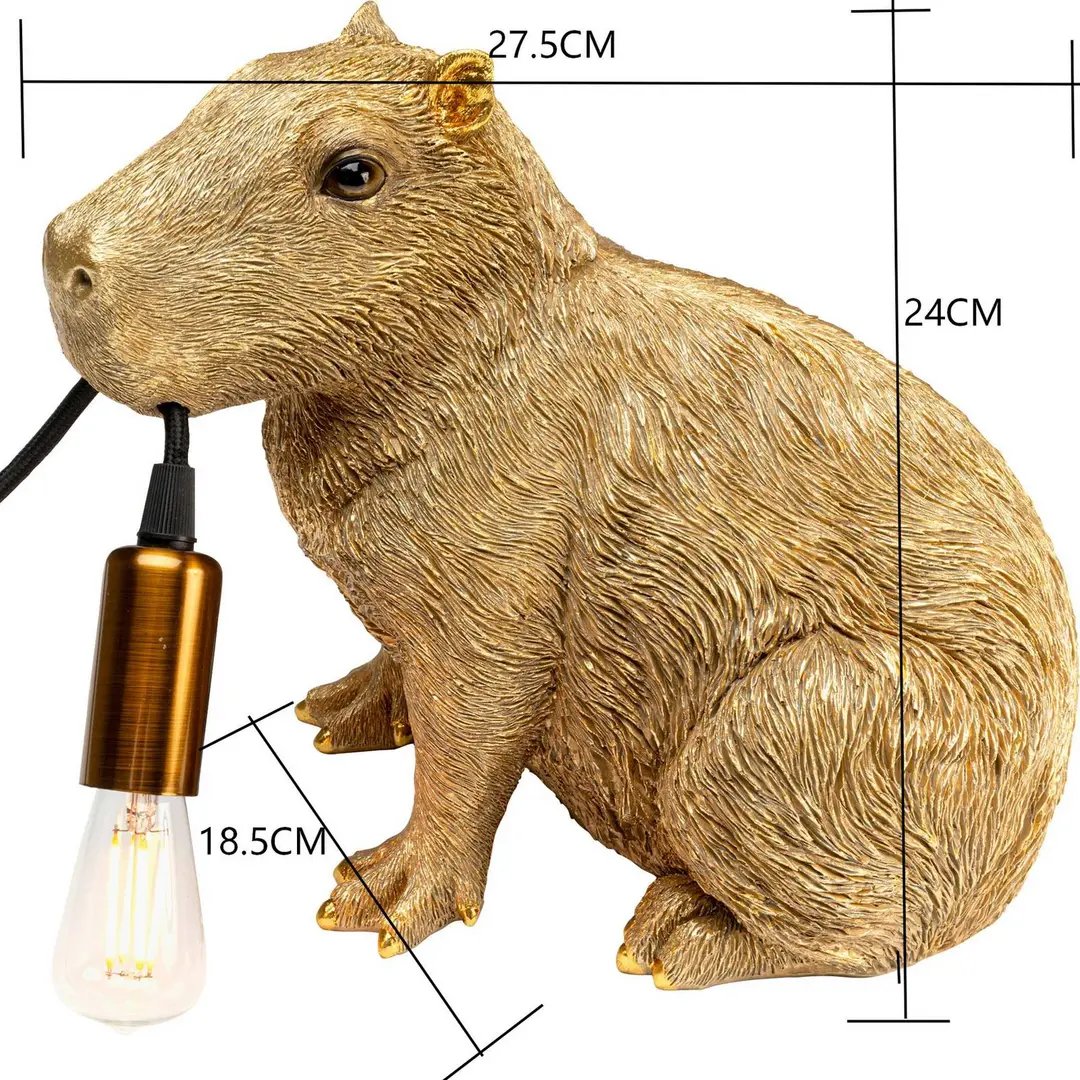 KARE Tischleuchte Animal Capybara, gold, Kunststoff, E14