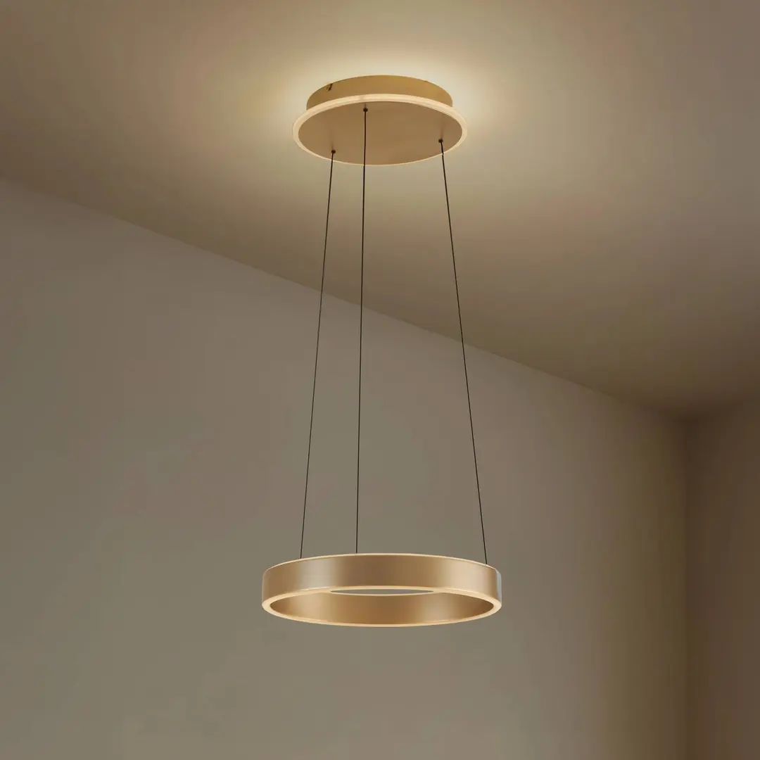 Lucande LED-Hängeleuchte Tindra, Ø 40 cm, gold, dimmbar